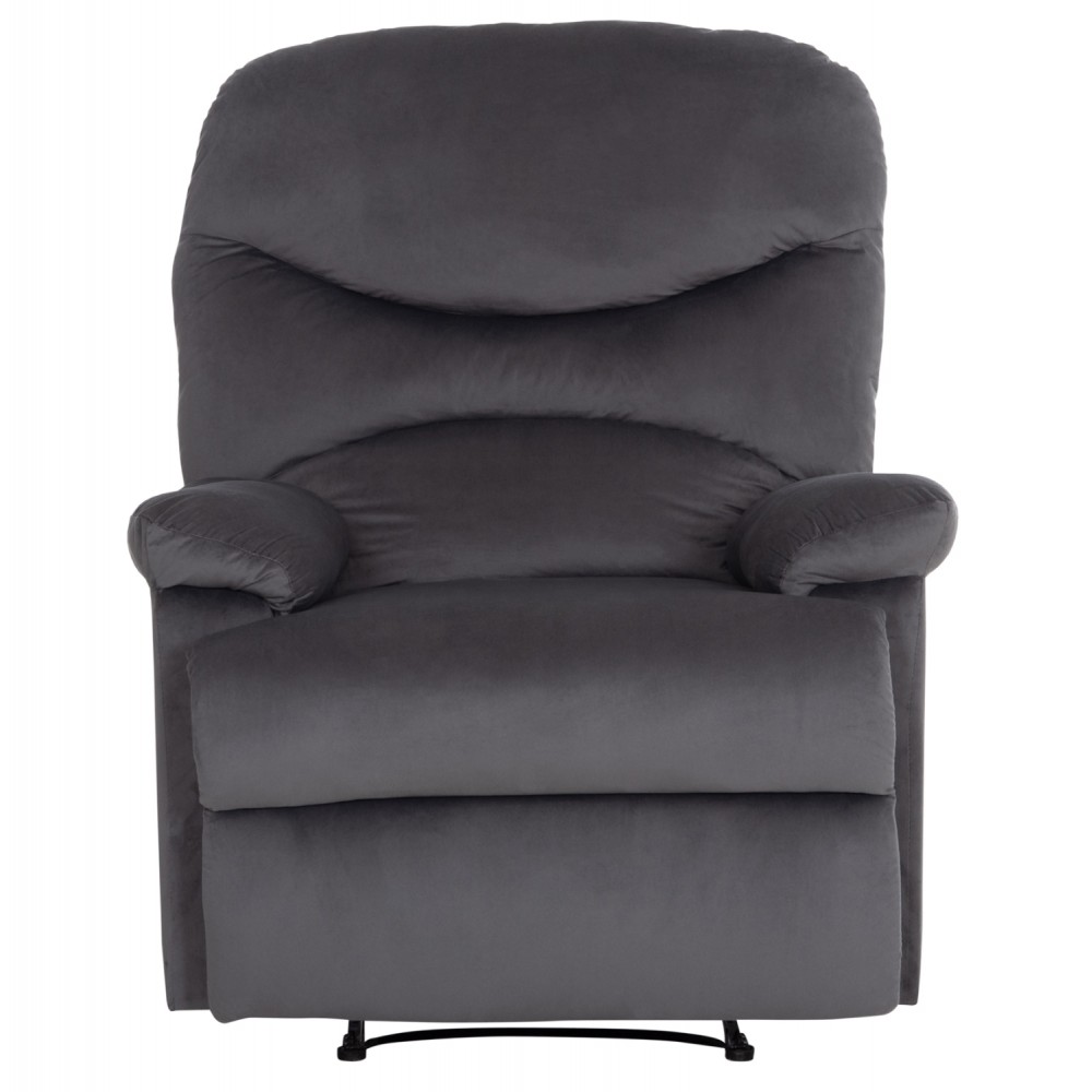 Πολυθρόνα Relax "BRAYLEN" απο βελούδο σε χρώμα γκρι 85x90x95