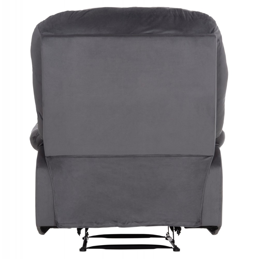 Πολυθρόνα Relax "BRAYLEN" απο βελούδο σε χρώμα γκρι 85x90x95