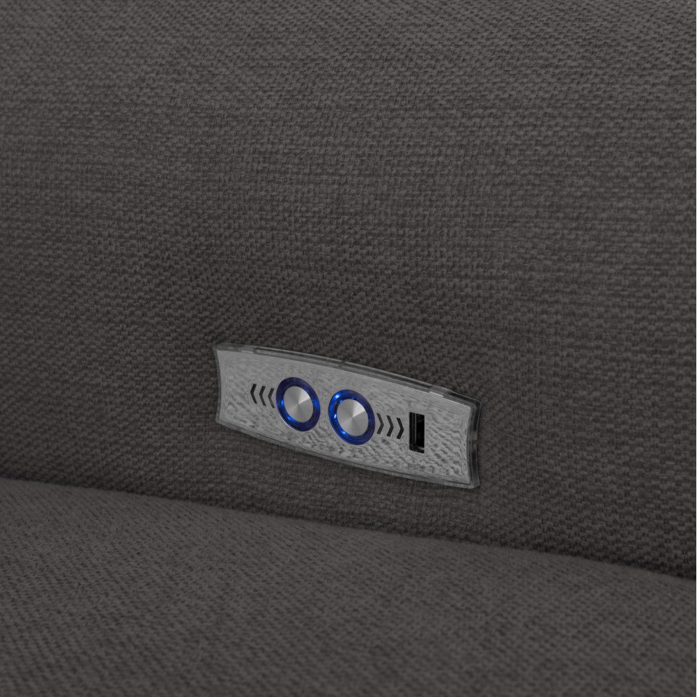 Γωνιακός καναπές με recline "ORACLE" από ύφασμα σε χρώμα γκρι 260x260x94