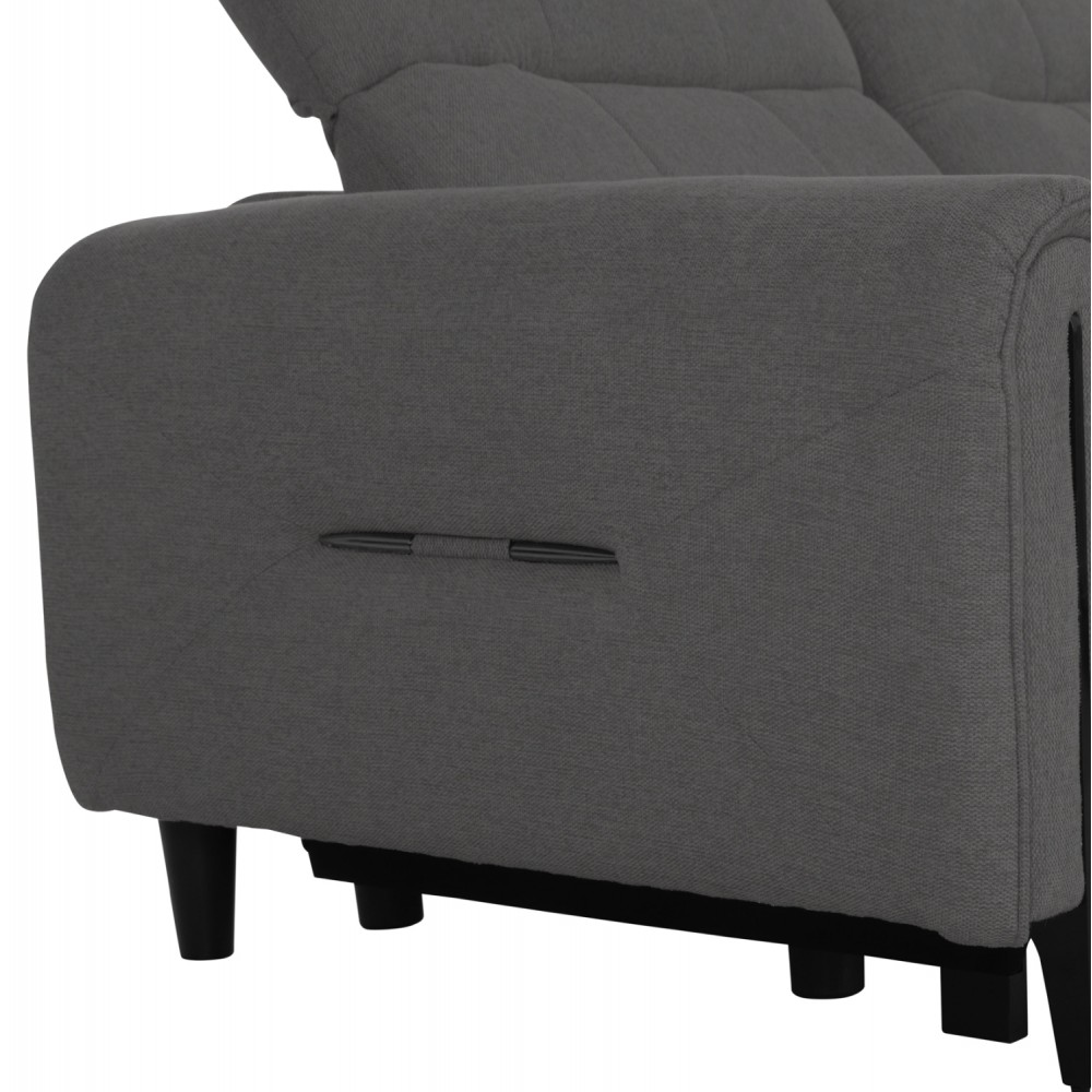 Γωνιακός καναπές με recline "ORACLE" από ύφασμα σε χρώμα γκρι 260x260x94