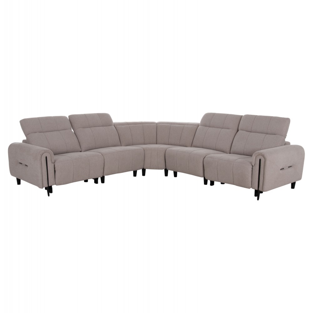 Γωνιακός καναπές με recline "ORACLE" από ύφασμα σε χρώμα μπεζ 260x260x90