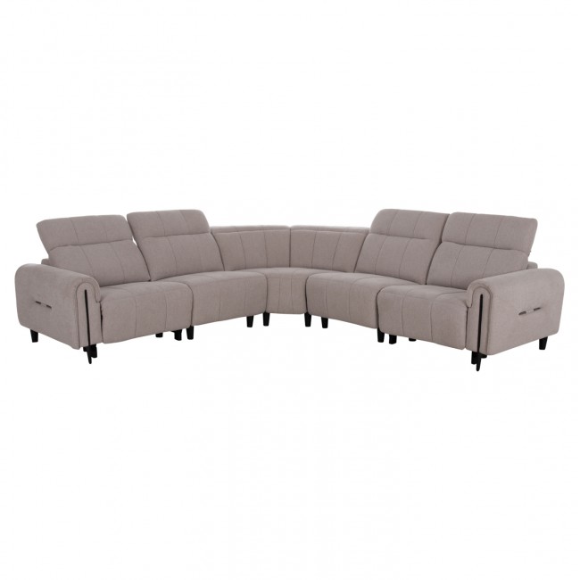 Γωνιακός καναπές με recline "ORACLE" από ύφασμα σε χρώμα μπεζ 260x260x90