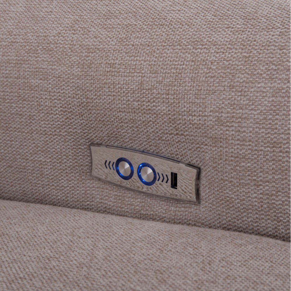 Γωνιακός καναπές με recline "ORACLE" από ύφασμα σε χρώμα μπεζ 260x260x90