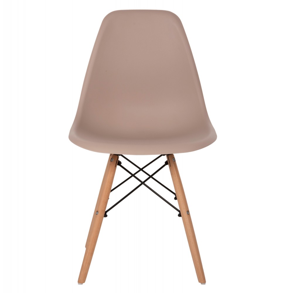 Καρέκλα τραπεζαρίας "TWIST" απο PP/ξύλο οξιάς σε χρώμα καπουτσίνο 46x50x82