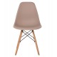 Καρέκλα τραπεζαρίας "TWIST" απο PP/ξύλο οξιάς σε χρώμα καπουτσίνο 46x50x82