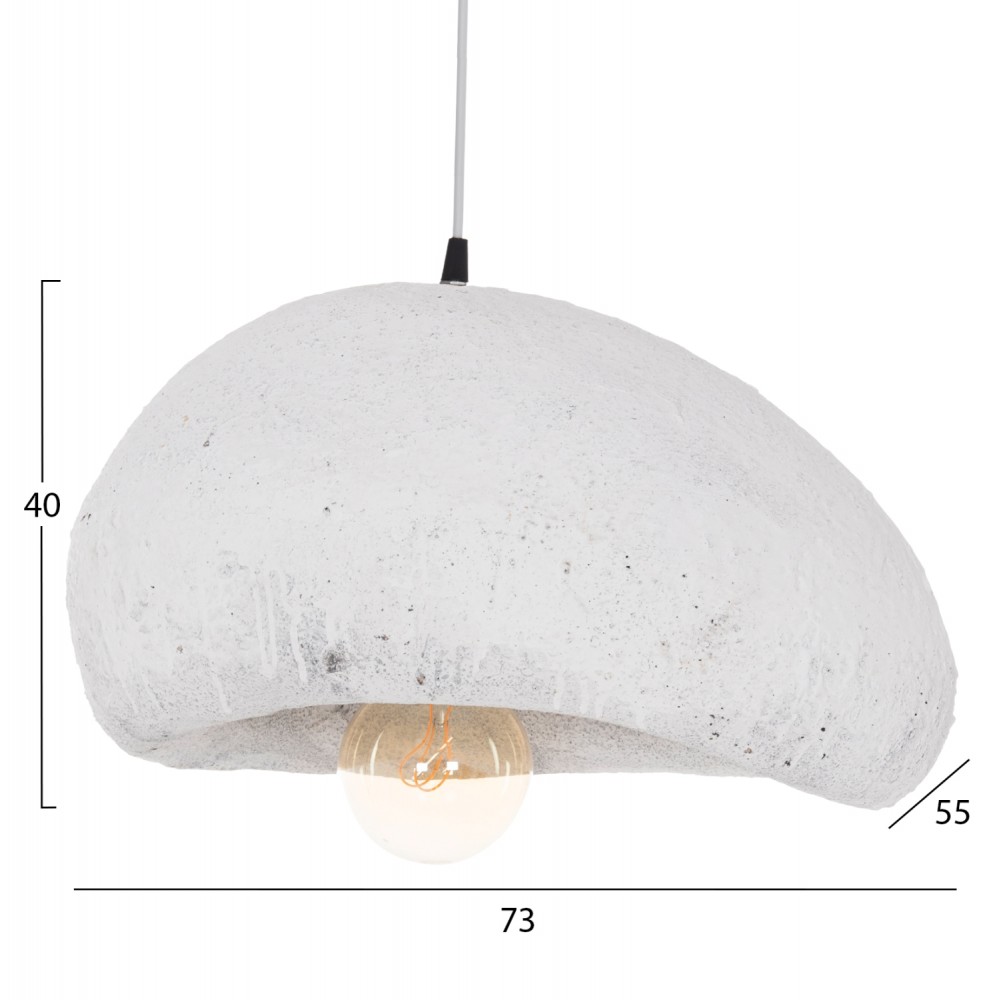 Φωτιστικό οροφής "STONER" απο ρητίνη σε χρώμα λευκό 73x55x40