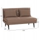 Καναπές-κρεβάτι "ASMA" διθέσιος απο ύφασμα σε χρώμα σκουρό μπεζ 143x78x84