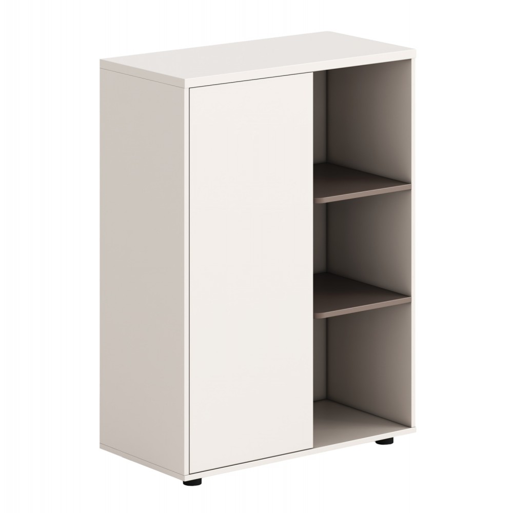 Ντουλάπι-βιβλιοθήκη "NEWLINE" σε χρώμα λευκό/ανοιχτό κάφε 80x40x110