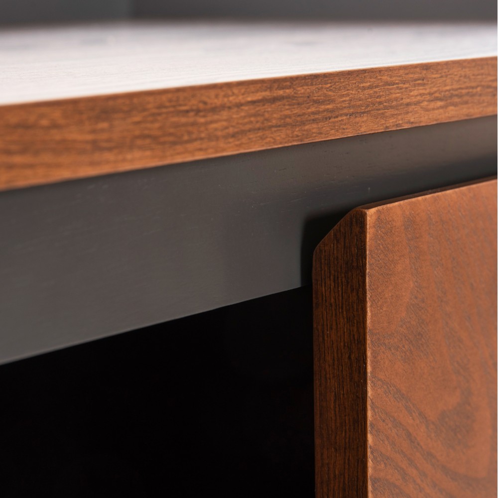 Σετ μπουφές και έπιπλο τηλεόρασης "ΒEEN" απο MDF με καπλαμά καρυδιάς