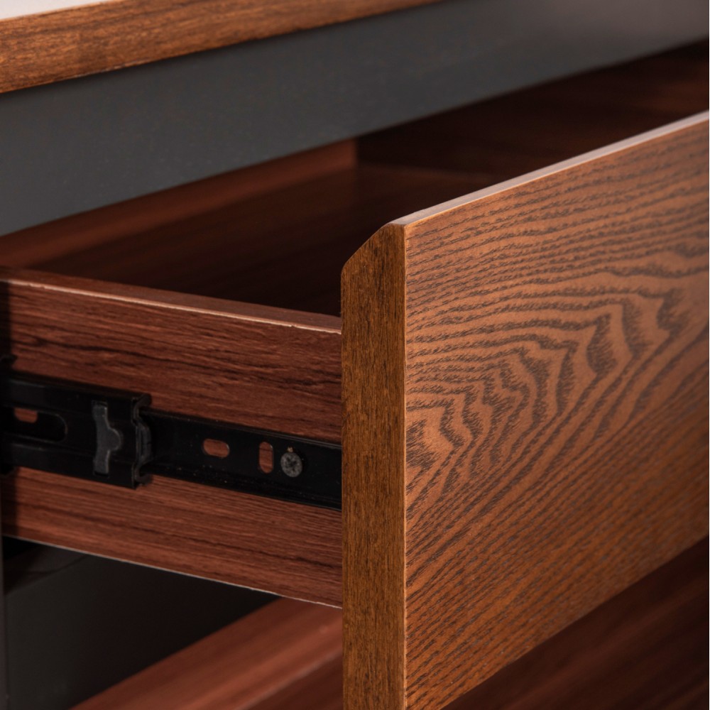 Σετ μπουφές και έπιπλο τηλεόρασης "ΒEEN" απο MDF με καπλαμά καρυδιάς