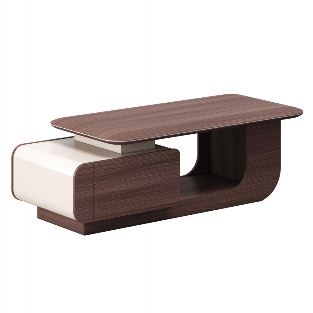 Τραπέζι σαλονιού γραφείου "PRESIDENT" σε χρώμα καρυδί/μπεζ 140x60x45