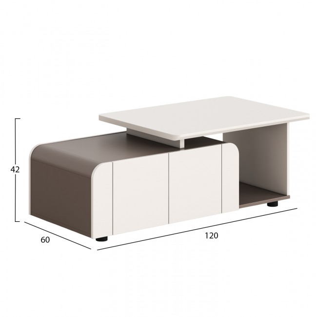 Ντουλάπι γραφείου "NEWLINE" σε χρώμα κρεμ/καφέ 120x60x42