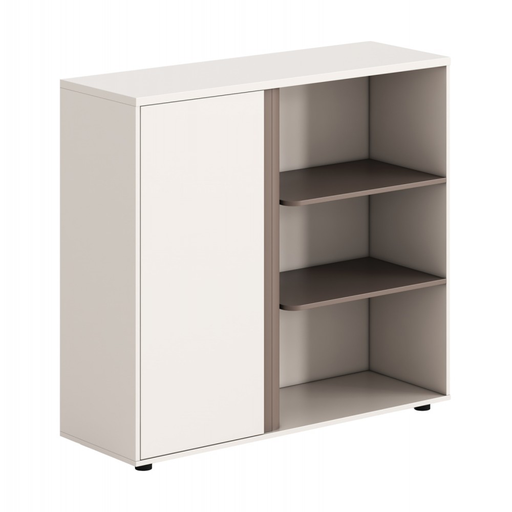 Ντουλάπι Βιβλιοθήκη "NEWLINE" σε χρώμα λευκό/καφέ 120x40x110