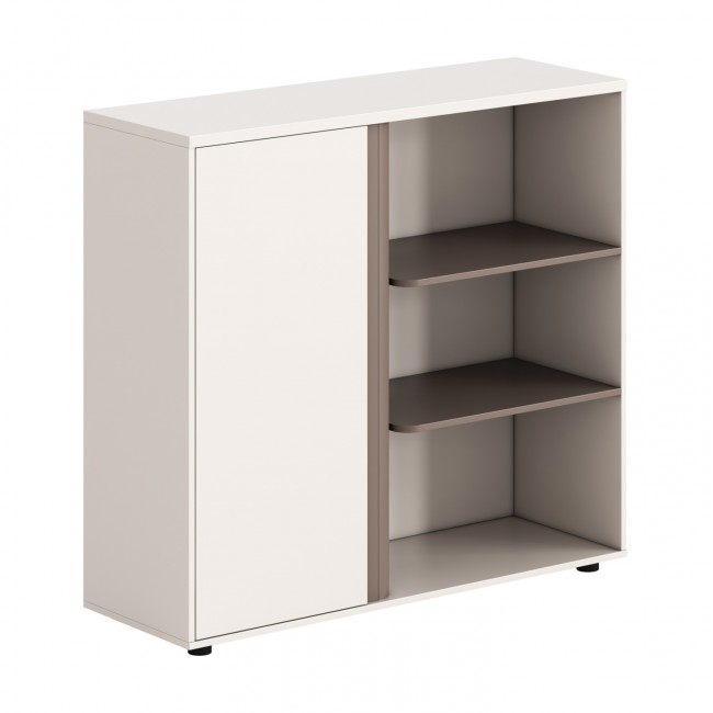 Ντουλάπι Βιβλιοθήκη "NEWLINE" σε χρώμα λευκό/καφέ 120x40x110