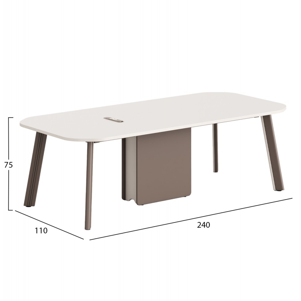 Γραφείο συνεργασίας "NEWLINE" από αλουμίνιο σε χρώμα κρεμ 240x110x75