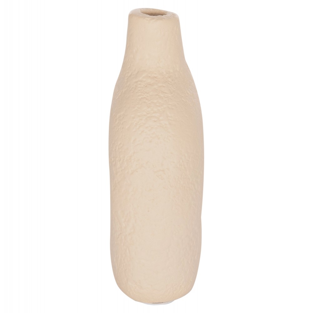 Διακοσμητικό βάζο "DECANT" από τερακότα σε χρώμα κρεμ 17x6.5x20