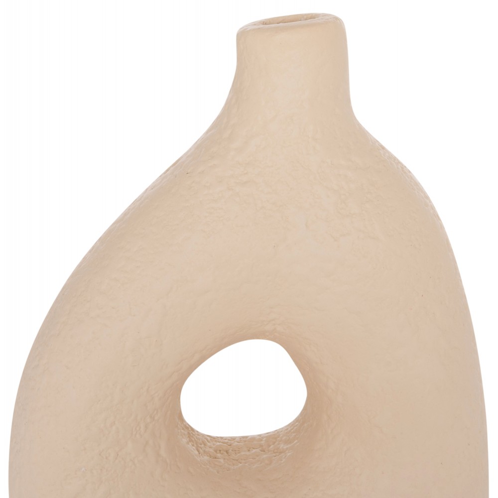 Διακοσμητικό βάζο "DECANT" από τερακότα σε χρώμα κρεμ 17x6.5x20