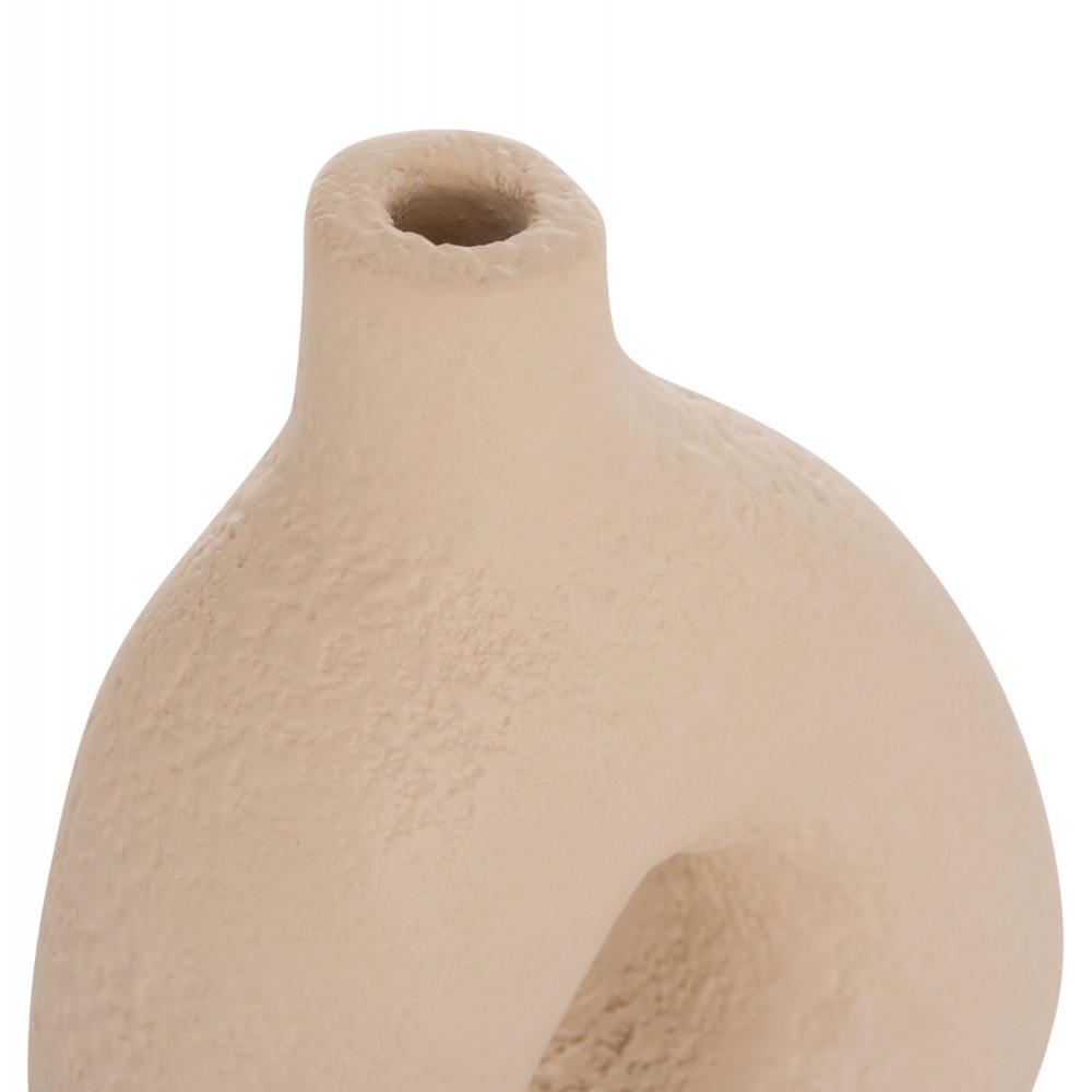 Διακοσμητικό βάζο "DECANT" από τερακότα σε χρώμα κρεμ 17x6.5x20