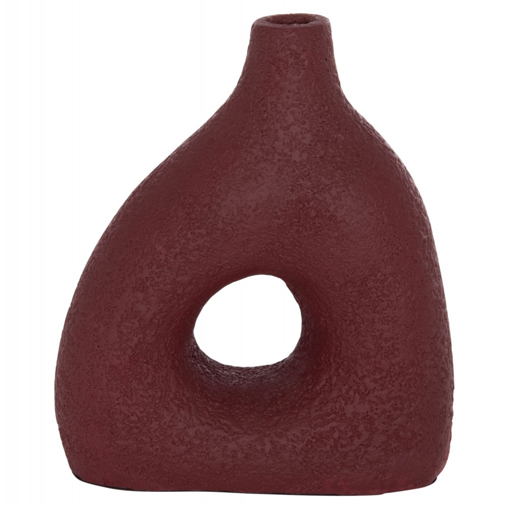 Διακοσμητικό βάζο "DECANT" από τρακότα σε χρώμα βυσσινί 17x6.5x20