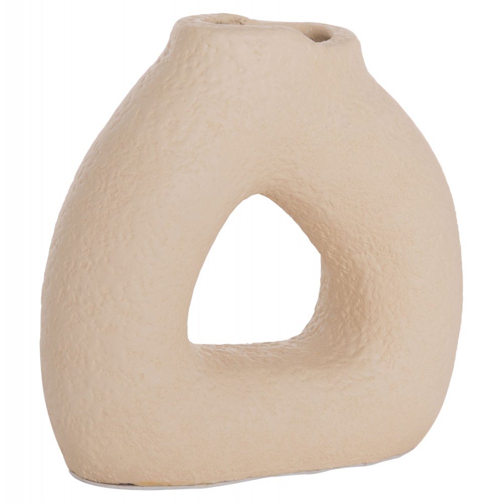 Διακοσμητικό βάζο "DECANT" από τρακότα σε χρώμα κρεμ 17x6.5x17