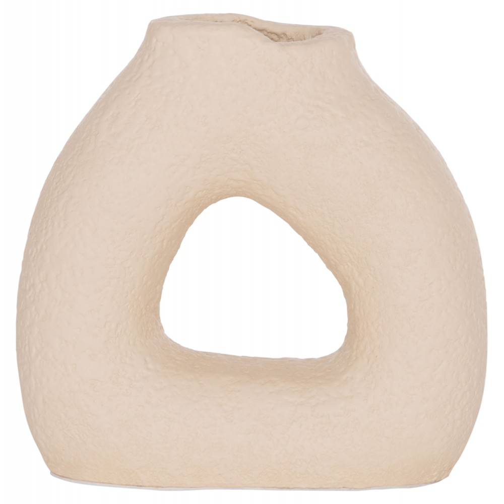 Διακοσμητικό βάζο "DECANT" από τρακότα σε χρώμα κρεμ 17x6.5x17