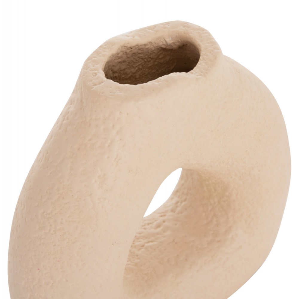 Διακοσμητικό βάζο "DECANT" από τρακότα σε χρώμα κρεμ 17x6.5x17