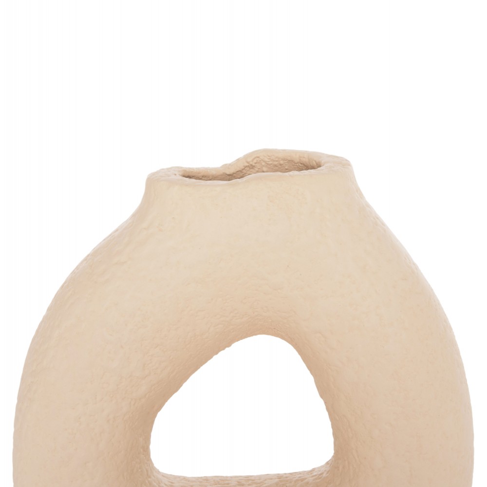 Διακοσμητικό βάζο "DECANT" από τρακότα σε χρώμα κρεμ 17x6.5x17