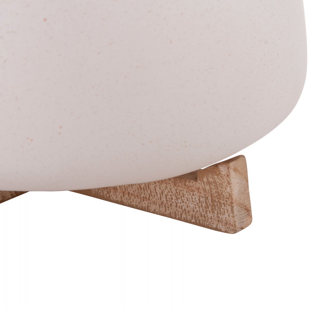 Γλάστρα εσωτερικού χώρου "FRELLO" από τσιμέντο/ξύλο σε χρώμα λευκό/καφέ 27x26,5x12