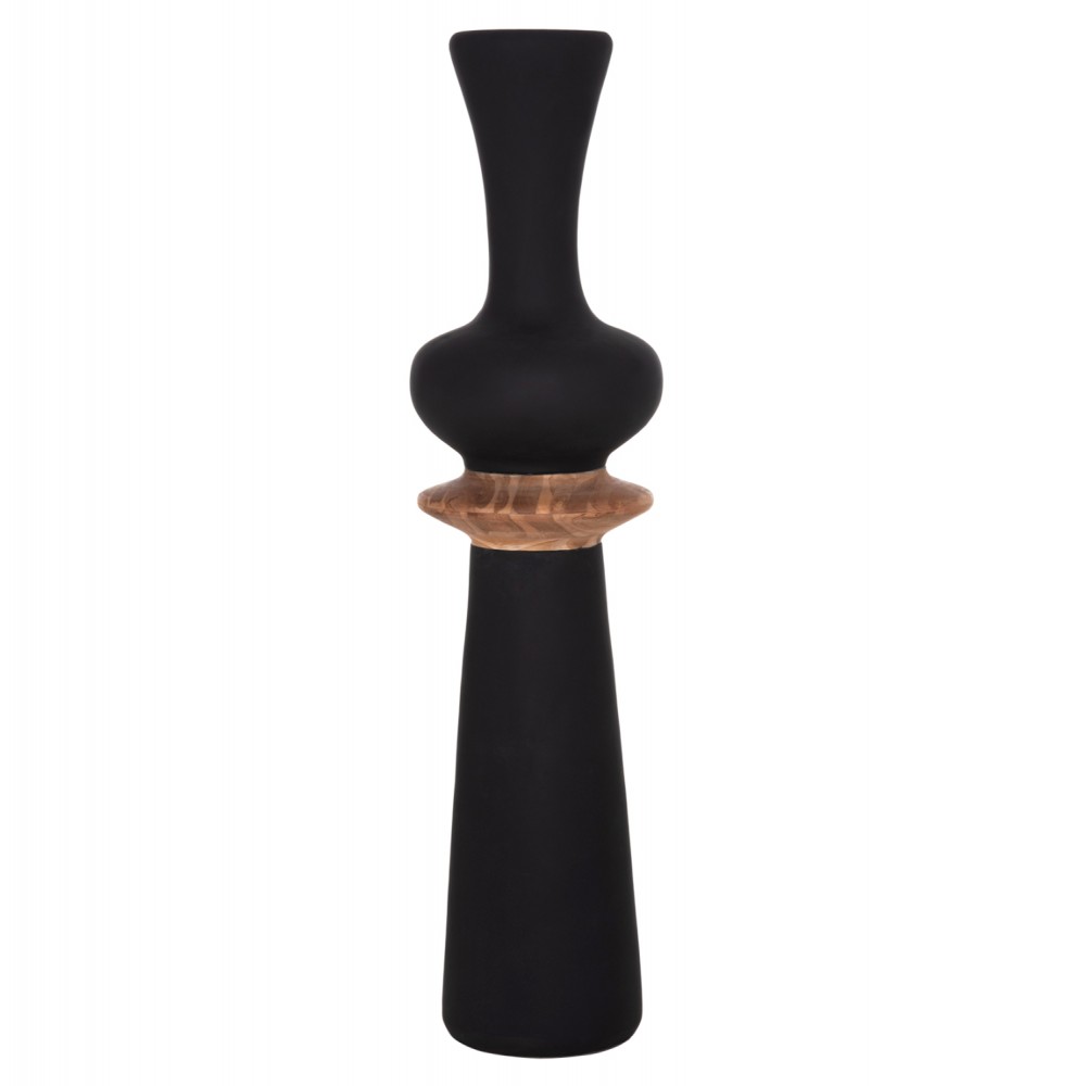 Διακοσμητικό βάζο δαπέδου "NEBULA" από τσιμέντο σε χρώμα μαύρο 45x172