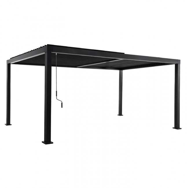 Πέργκολα-κιόσκι "FRANIO" από αλουμίνιο σε χρώμα μαύρο 300x400x240