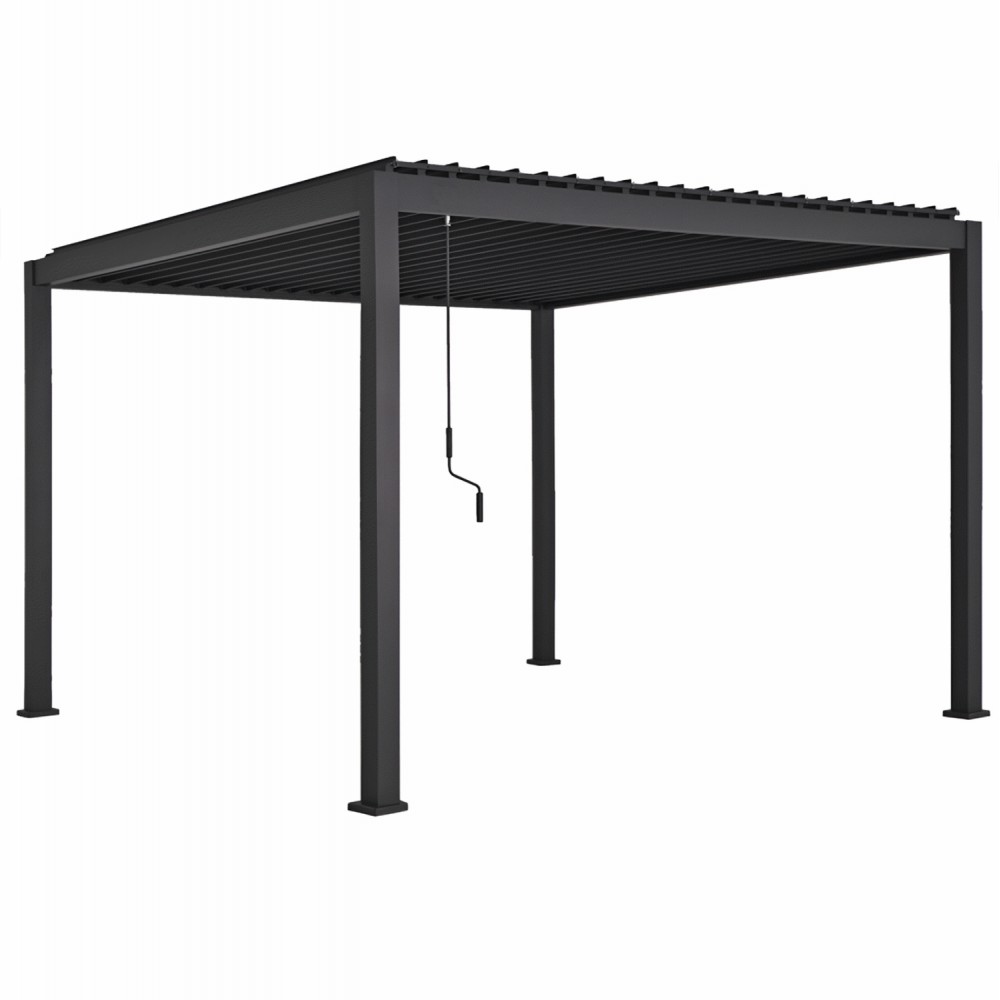 Πέργκολα-κιόσκι "DOMECIL" από αλουμίνιο σε χρώμα μαύρο 300x300x240