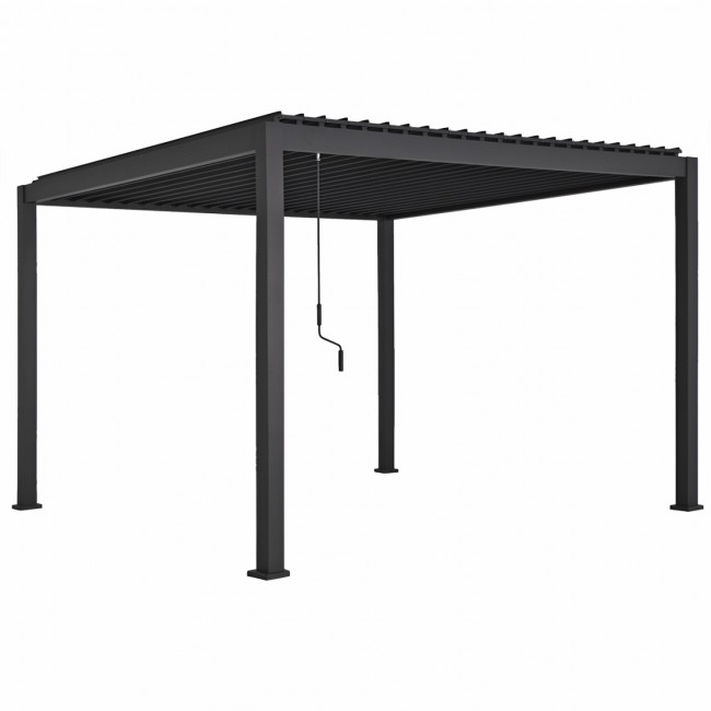 Πέργκολα-κιόσκι "DOMECIL" από αλουμίνιο σε χρώμα μαύρο 300x300x240