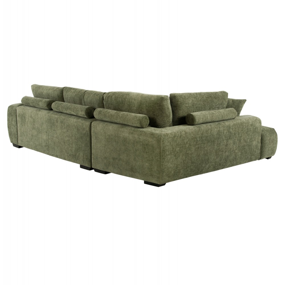 Γωνιακός καναπές "COVEN" από ύφασμα σε χρώμα πράσινο 298x102-208x85