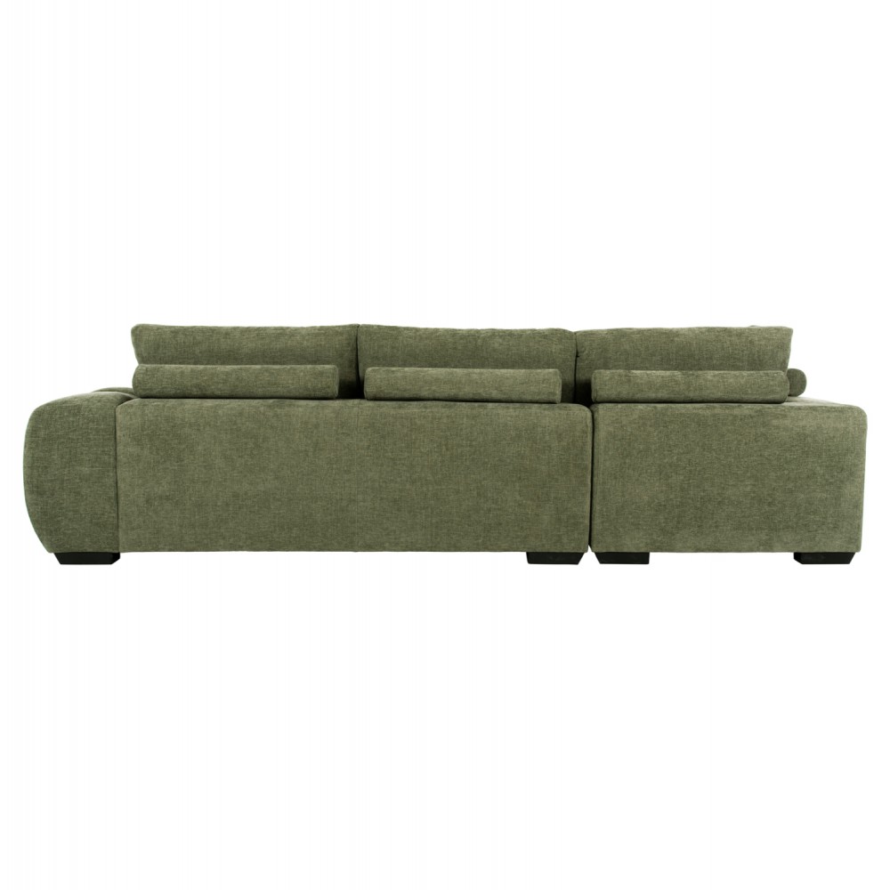 Γωνιακός καναπές "COVEN" από ύφασμα σε χρώμα πράσινο 298x102-208x85