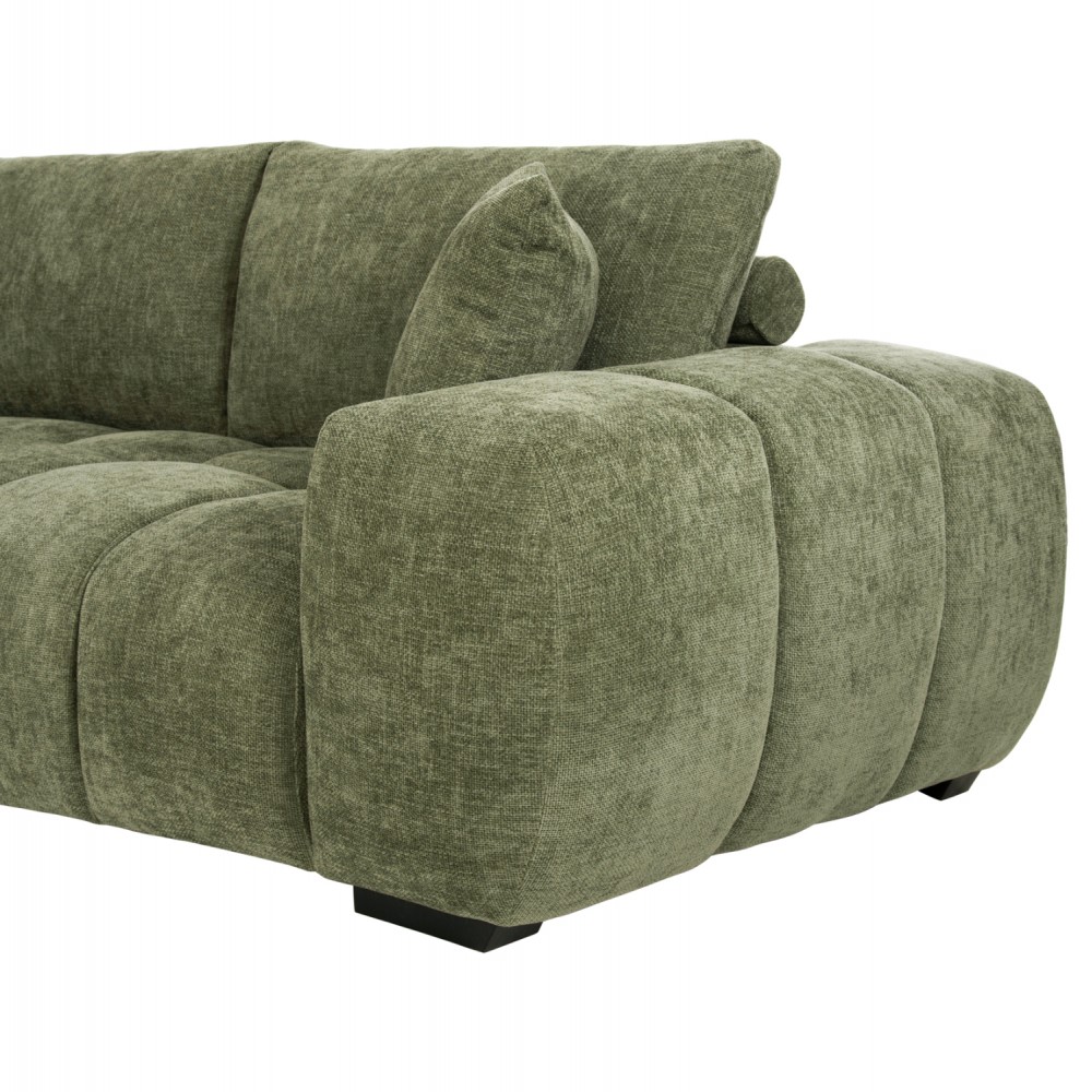 Γωνιακός καναπές "COVEN" από ύφασμα σε χρώμα πράσινο 298x102-208x85