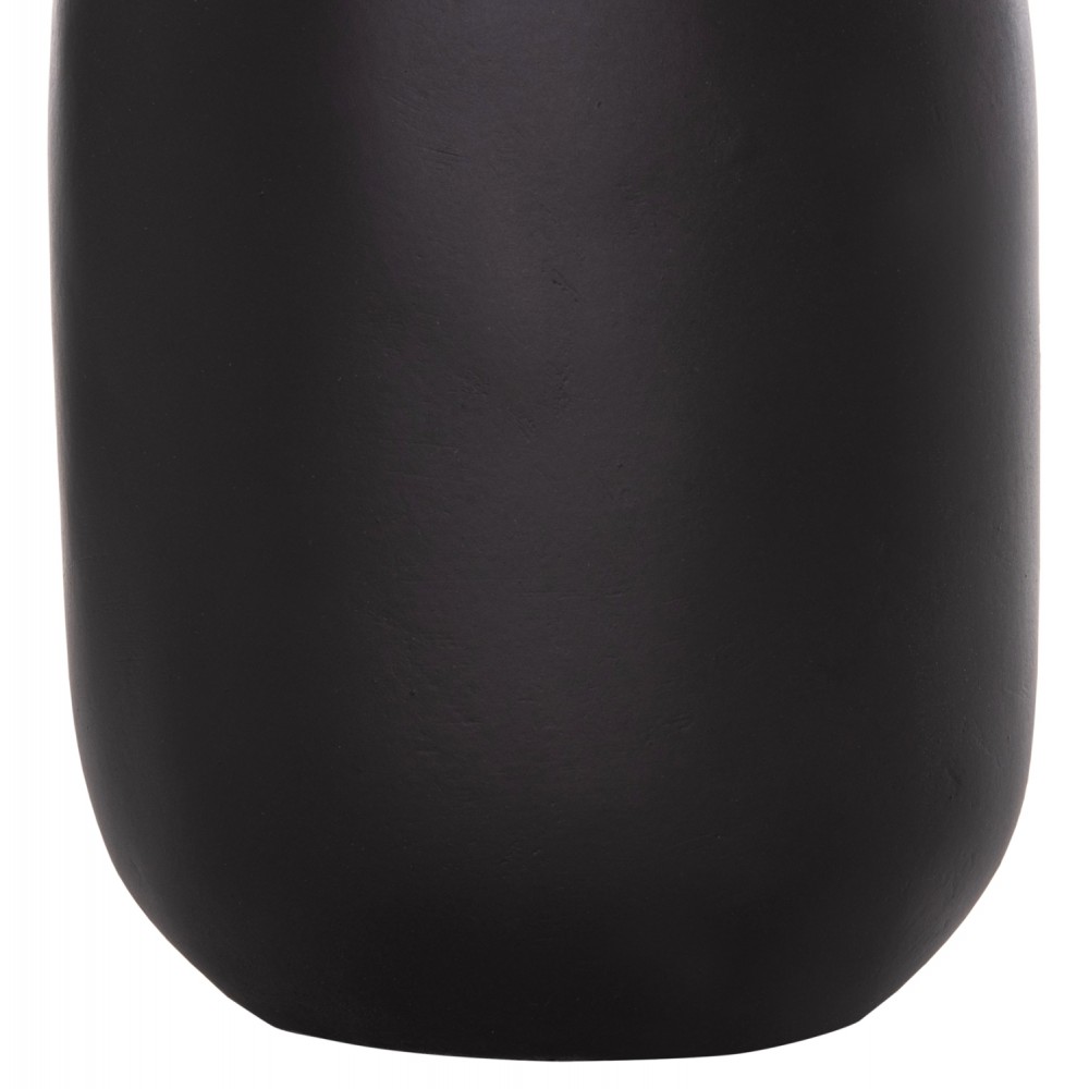 Διακοσμητικό βάζο "MIBO"  από τερακότα και φυσικό RATTAN σε χρώμα μαύρο 16,5x26