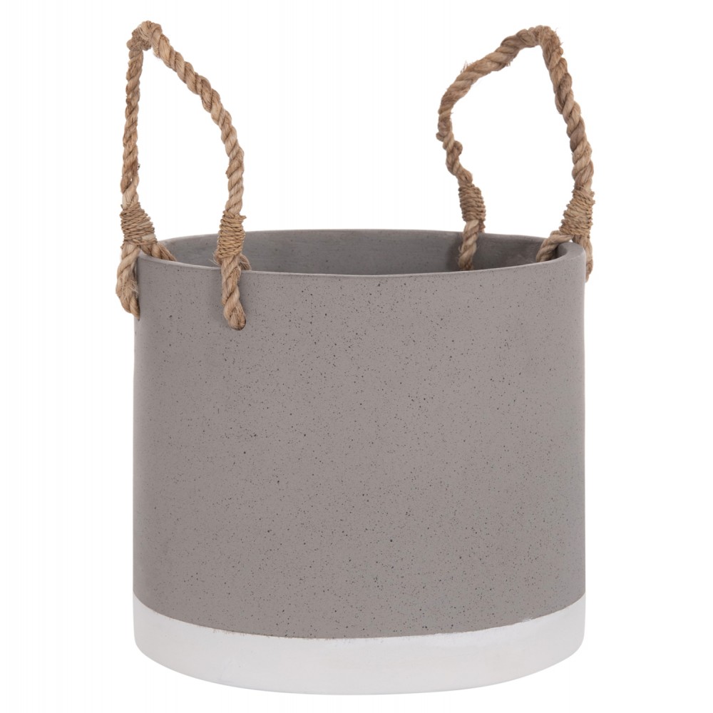 Γλάστρα εσωτερικού χώρου "TRYLL" από τσιμέντο/σχοινί σε χρώμα γκρι Φ23x20
