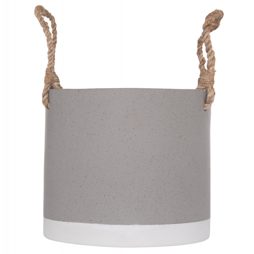 Γλάστρα εσωτερικού χώρου "TRYLL" από τσιμέντο/σχοινί σε χρώμα γκρι Φ23x20