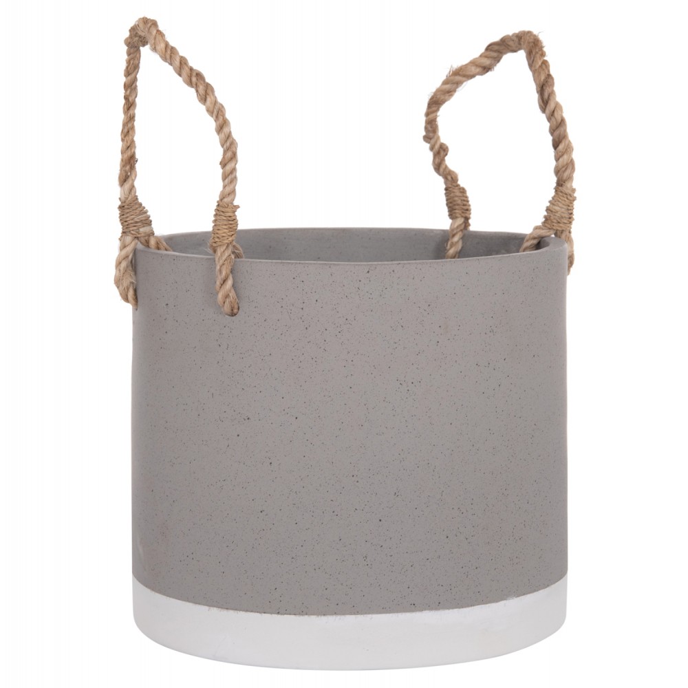 Γλάστρα εσωτερικού χώρου "TRYLL" από τσιμέντο/σχοινί σε χρώμα γκρι Φ23x20