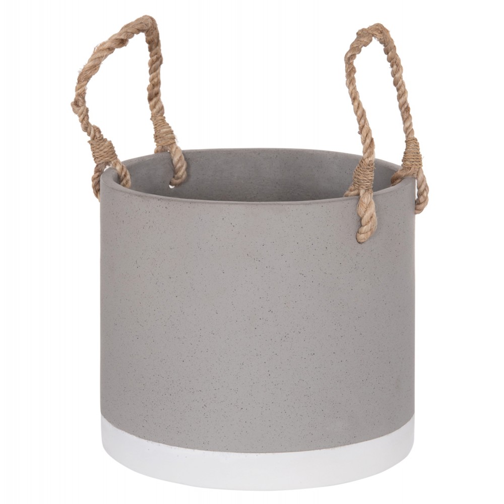 Γλάστρα εσωτερικού χώρου "TRYLL" από τσιμέντο/σχοινί σε χρώμα γκρι Φ23x20