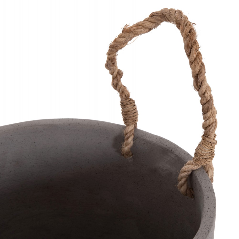 Γλάστρα εσωτερικού χώρου "TRYLL" από τσιμέντο/σχοινί σε χρώμα γκρι Φ23x20