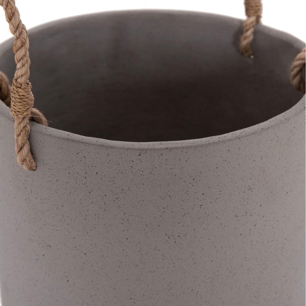 Γλάστρα εσωτερικού χώρου "TRYLL" από τσιμέντο/σχοινί σε χρώμα γκρι Φ23x20