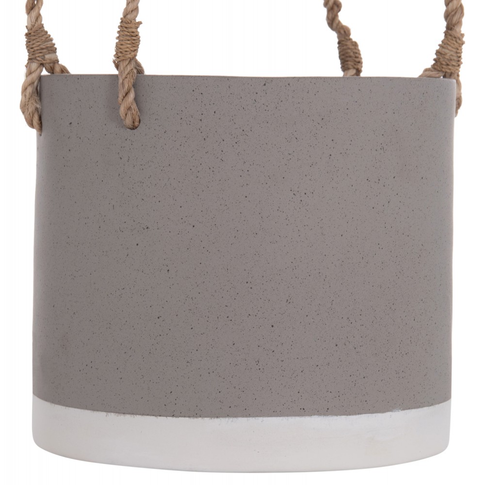 Γλάστρα εσωτερικού χώρου "TRYLL" από τσιμέντο/σχοινί σε χρώμα γκρι Φ23x20
