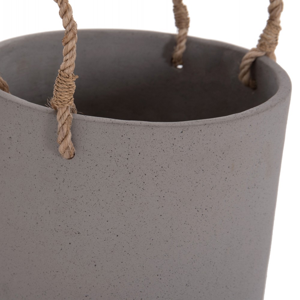 Γλάστρα εσωτερικού χώρου "TRYLL" από τσιμέντο/σχοινί σε χρώμα γκρι Φ23x20