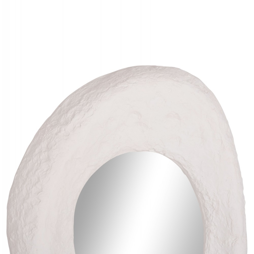 Καθρέπτης τοίχου "RIFFE" από τσιμέντο σε λευκό χρώμα 60x13x85