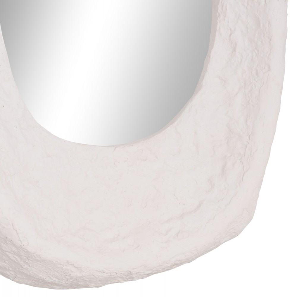 Καθρέπτης τοίχου "RIFFE" από τσιμέντο σε λευκό χρώμα 60x13x85