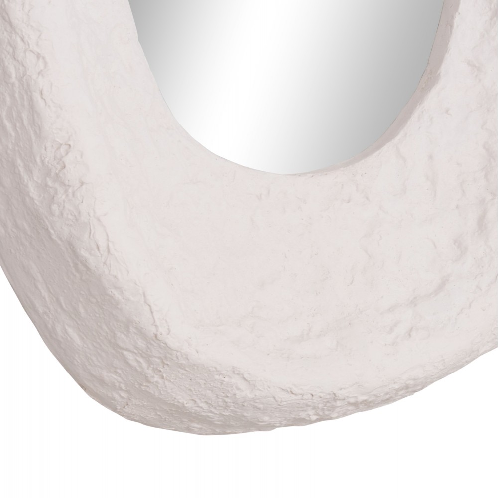 Καθρέπτης τοίχου "RIFFE" από τσιμέντο σε λευκό χρώμα 60x13x85