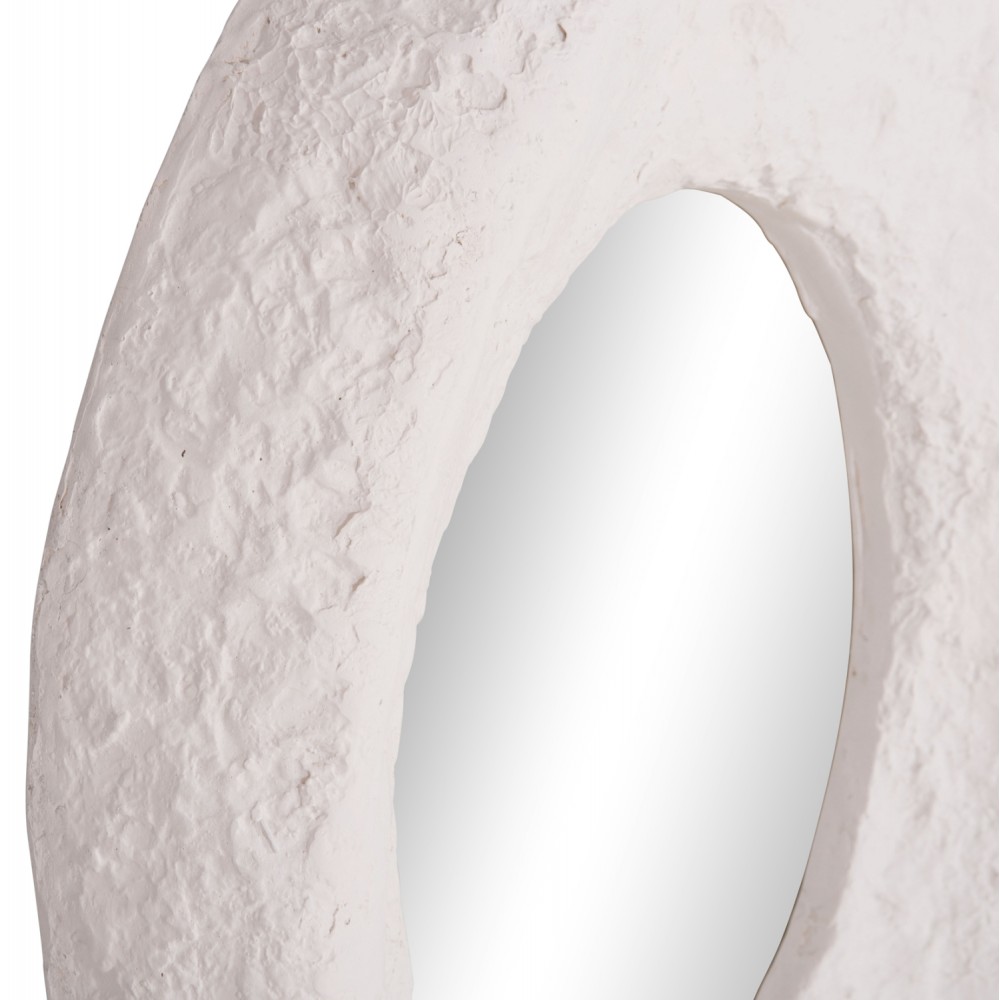 Καθρέπτης τοίχου "RIFFE" από τσιμέντο σε λευκό χρώμα 60x13x85