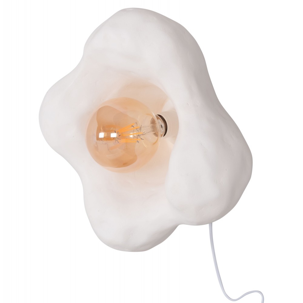 Επιτοίχιο φωτιστικό "LUXON" από τσιμέντο σε χρώμα λευκό 28x15x28