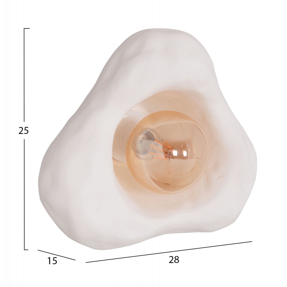 Επιτοίχιο φωτιστικό "LUXON" από τσιμέντο σε χρώμα λευκό 28x15x25